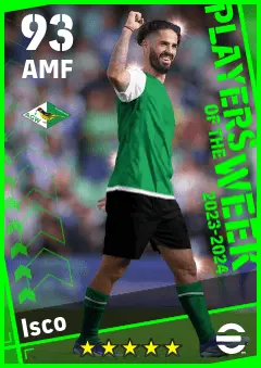 Isco eFootball 2026 player card — 93 OVR AMF