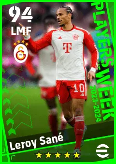 Leroy Sane eFootball 2026 player card — 94 OVR LMF