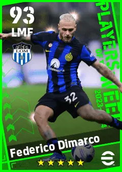 Federico Dimarco eFootball 2026 player card — 93 OVR LMF