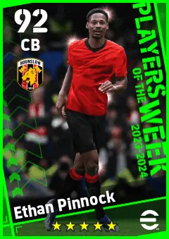Ethan Pinnock eFootball 2026 player card — 92 OVR CB
