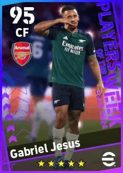 Gabriel Jesus eFootball 2026 player card — 95 OVR CF