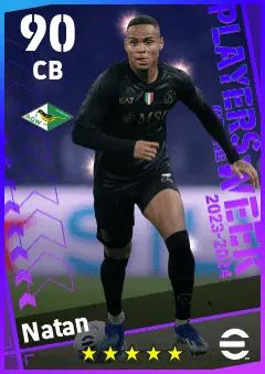 Natan eFootball 2026 player card — 90 OVR CB
