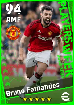 Bruno Fernandes eFootball 2026 player card — 94 OVR AMF