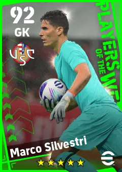 Marco Silvestri eFootball 2026 player card — 92 OVR GK