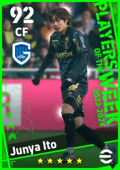 Junya Ito eFootball 2026 player card — 92 OVR CF
