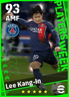 Lee Kang-In eFootball 2026 player card — 93 OVR AMF