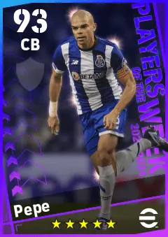 Pepe eFootball 2026 player card — 93 OVR CB