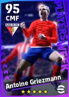 Antoine Griezmann eFootball 2026 player card — 95 OVR CMF