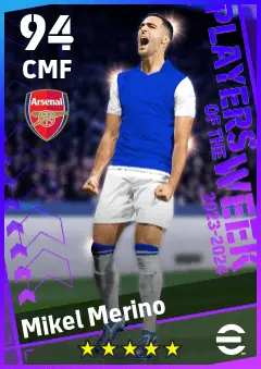 Mikel Merino eFootball 2026 player card — 94 OVR CMF