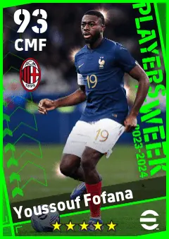 Youssouf Fofana eFootball 2026 player card — 93 OVR CMF