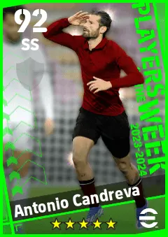 Antonio Candreva eFootball 2026 player card — 92 OVR SS