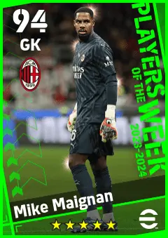 Mike Maignan eFootball 2026 player card — 94 OVR GK