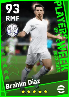 Brahim Diaz eFootball 2026 player card — 93 OVR RMF