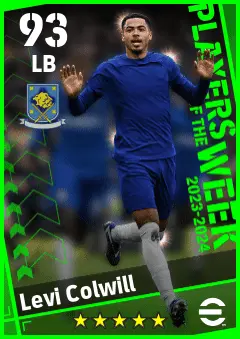 Levi Colwill eFootball 2026 player card — 93 OVR LB