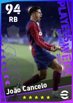 Joao Cancelo eFootball 2026 player card — 94 OVR RB