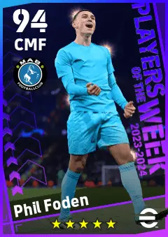 Phil Foden eFootball 2026 player card — 94 OVR CMF
