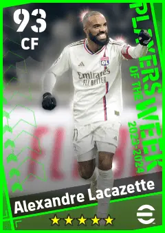 Alexandre Lacazette eFootball 2026 player card — 93 OVR CF