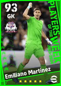 Emiliano Martinez eFootball 2026 player card — 93 OVR GK