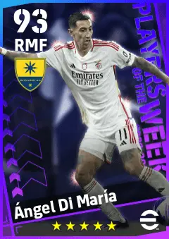 Angel Di Maria eFootball 2026 player card — 93 OVR RMF