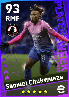Samuel Chukwueze eFootball 2026 player card — 93 OVR RMF