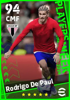 Rodrigo De Paul eFootball 2026 player card — 94 OVR CMF