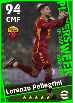 Lorenzo Pellegrini eFootball 2026 player card — 94 OVR CMF