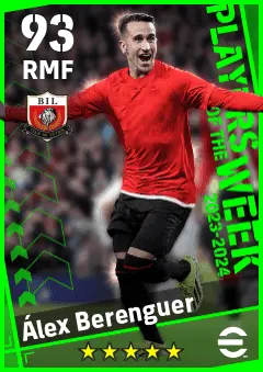 Alex Berenguer eFootball 2026 player card — 93 OVR RMF