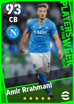 Amir Rrahmani eFootball 2026 player card — 93 OVR CB