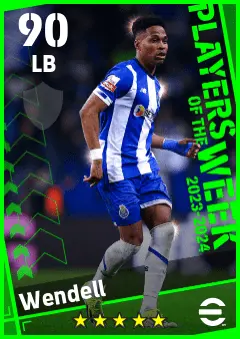 Wendell eFootball 2026 player card — 90 OVR LB