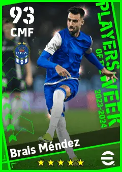 Brais Mendez eFootball 2026 player card — 93 OVR CMF