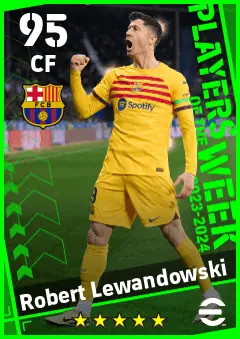 Robert Lewandowski eFootball 2026 player card — 95 OVR CF