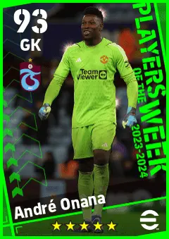 Andre Onana eFootball 2026 player card — 93 OVR GK