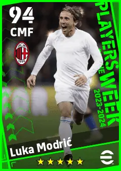 Luka Modric eFootball 2026 player card — 94 OVR CMF