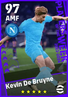 Kevin De Bruyne eFootball 2026 player card — 97 OVR AMF