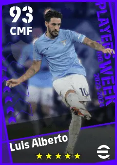Luis Alberto eFootball 2026 player card — 93 OVR CMF
