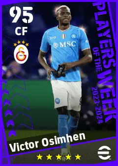 Victor Osimhen eFootball 2026 player card — 95 OVR CF