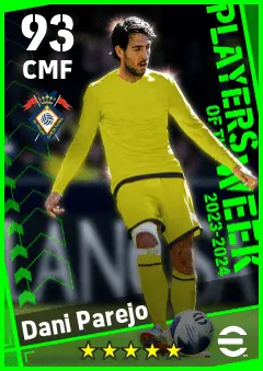 Dani Parejo eFootball 2026 player card — 93 OVR CMF