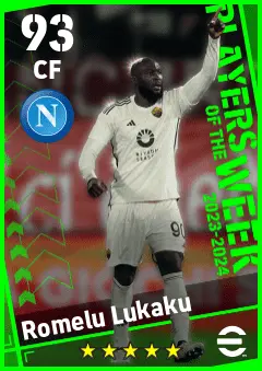 Romelu Lukaku eFootball 2026 player card — 93 OVR CF