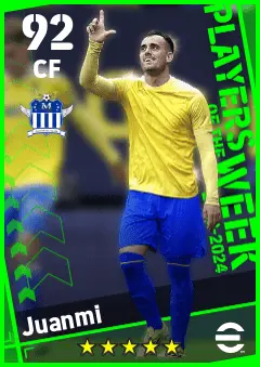 Juanmi eFootball 2026 player card — 92 OVR CF