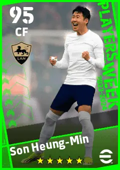 Son Heung-Min eFootball 2026 player card — 95 OVR CF