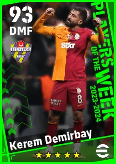 Kerem Demirbay eFootball 2026 player card — 93 OVR DMF
