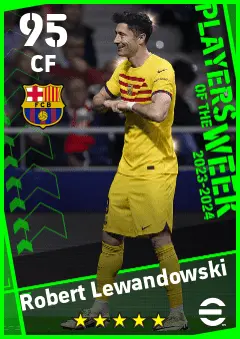 Robert Lewandowski eFootball 2026 player card — 95 OVR CF