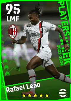 Rafael Leao eFootball 2026 player card — 95 OVR LMF