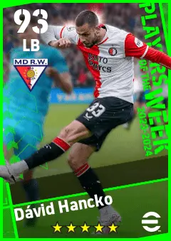 David Hancko eFootball 2026 player card — 93 OVR LB