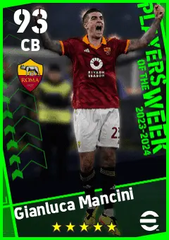 Gianluca Mancini eFootball 2026 player card — 93 OVR CB