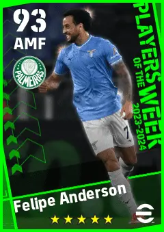 Felipe Anderson eFootball 2026 player card — 93 OVR AMF