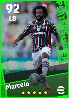 Marcelo eFootball 2026 player card — 92 OVR LB
