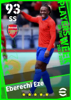 Eberechi Eze eFootball 2026 player card — 93 OVR SS