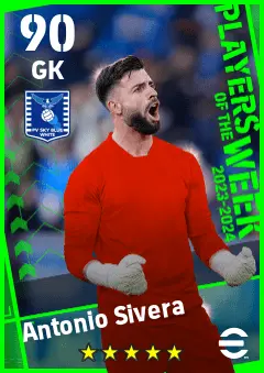 Antonio Sivera eFootball 2026 player card — 90 OVR GK