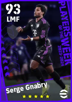 Serge Gnabry eFootball 2026 player card — 93 OVR LMF
